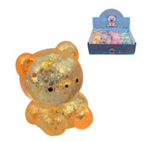 Obrázek z Medvídek mačkací třpytivý 7cm (12) 